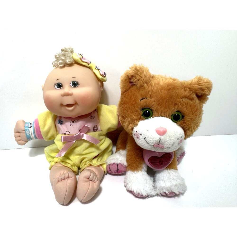 2004 Cabbage Patch Kid Newborn Baby & Adoptimals Rescue Kitty - No Key - CPK